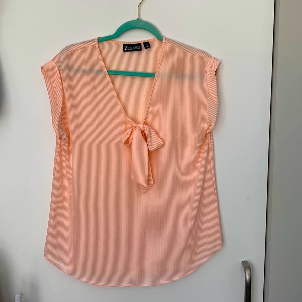 NY&C salmon striped blouse size M